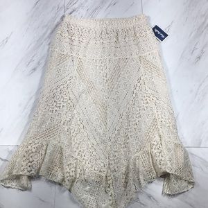 ⭐️ NWT M J.DEE WHITE LACE COMFY SKIRT